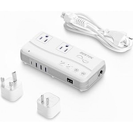 BESTEK 200W Pure Sine Wave Travel Adapter Voltage Converter 